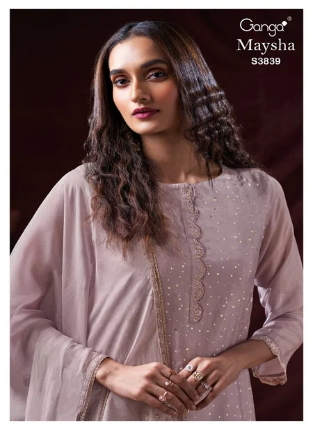 Maysha 3839 By Ganga Bemberg Silk Embroidered Suit Wholesale Market In Surat With Price